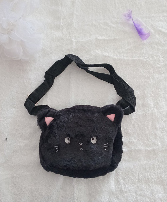 Fluffy Cat Baby Bag [Black]