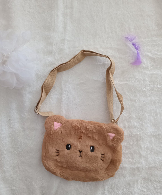 Fluffy Cat Baby Bag [Brown]